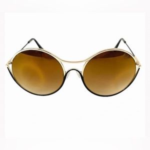 Balmain 52mm round sunglasses gold